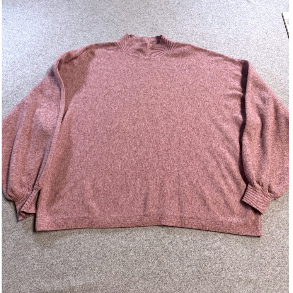 Dreamers By Debut Sweater Womens Small Pink Mock Neck‎ Oversized Relaxed Knit